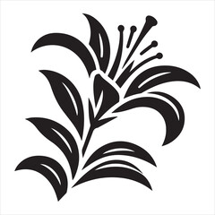 The simple yet lovely form of a lily bloom in black and white