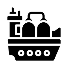 oil tanker glyph icon