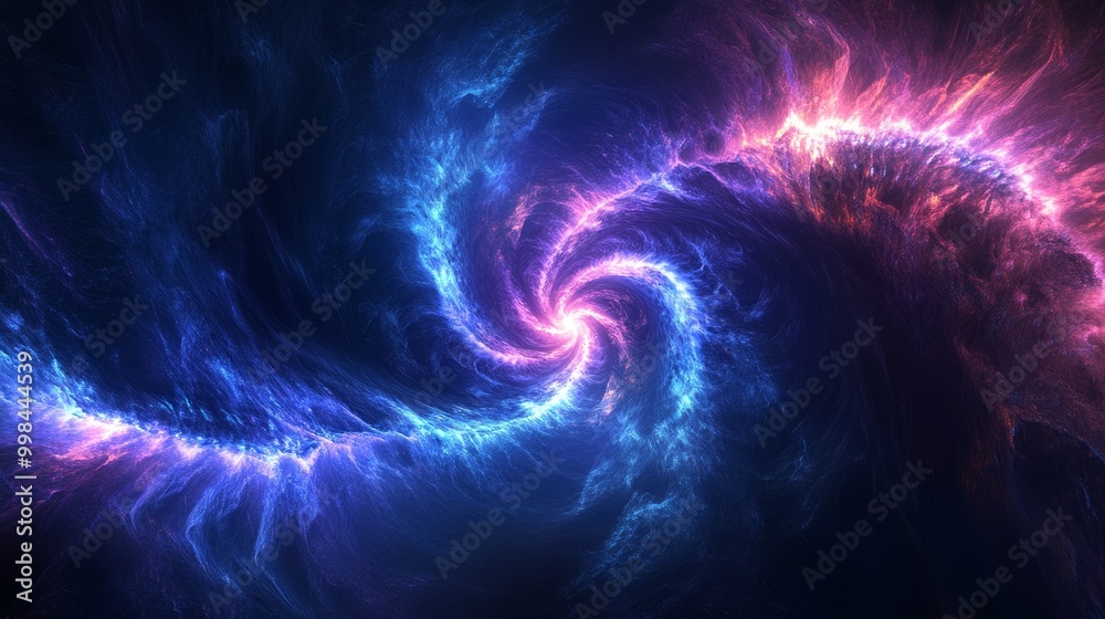 Canvas Prints A spiral galaxy with a blue and red swirl