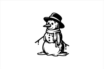 Snowman vector illustration. Snowman Icon Vector Illustration. Snowman Silhouette Vector Illustration.