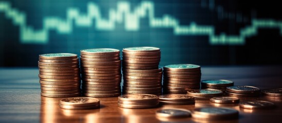 Coin Stacks Reflecting Economic Trend