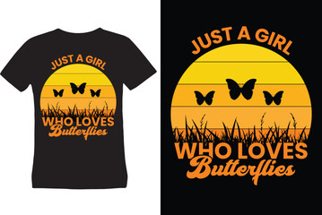 Vintage butterflies t shirt design 
