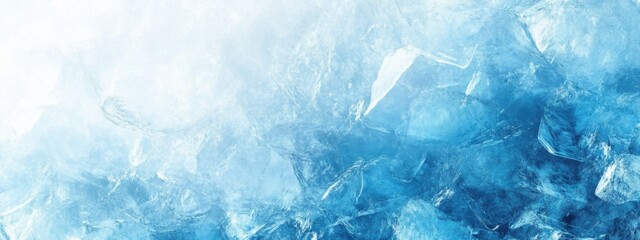 Obraz premium Abstract blue ice texture background banner with copy space, light blue and white color gradient Generative AI