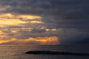 sunset over the sea