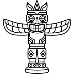 totem pole sketch drawing