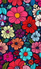 Japanese-style 2D illustrator doodle patterns for floor tiles and wallpaper