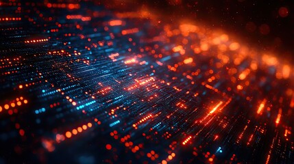 Obraz premium An abstract futuristic background centered on data transfer technology and cyberspace themes.