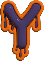 3D Halloween Alphabet Y