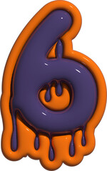 3D Halloween Alphabet 6