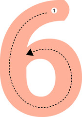 Tracing number. Mathematic clipart.