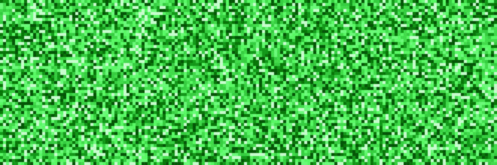 Pixel texture background. Abstract noise dot square different shades of green pattern. Pixel chaos grain backdrop of bad digital signal. Blue disco ball. Digital vector illustration.