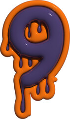 3D Halloween Alphabet 9