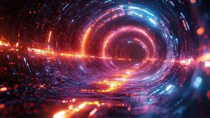 Obraz premium An abstract futuristic circle design, representing sci-fi technology innovation concepts.