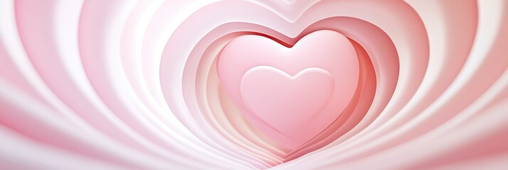 background of heart shaped tunnel in layer, pink pastel colors