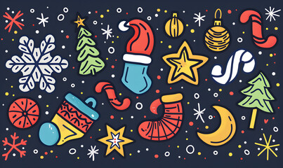 New Year and Christmas graphic advertising background