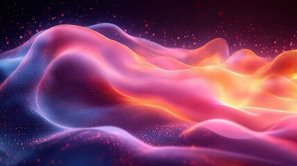 Fototapeta premium An abstract technology background visualizing fabric waves, creating a soft, flowing digital effect.