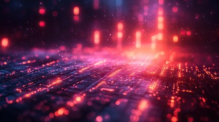 An abstract technology background with luminous light effects, enhancing the futuristic aesthetic.
