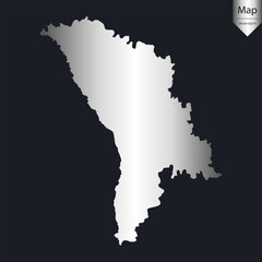 Fototapeta premium Abstract - High Detailed Silver Map of Moldova. Vector illustration eps10. 