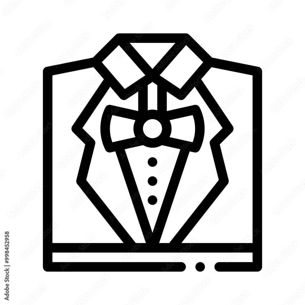 Poster tuxedo line icon