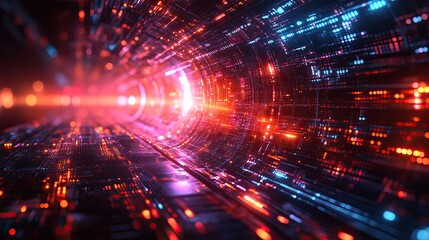 Obraz premium An AI-generated abstract technology background showcasing futuristic design elements.
