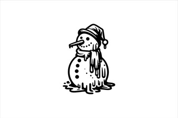 Snowman vector illustration. Snowman Icon Vector Illustration. Snowman Silhouette Vector Illustration.