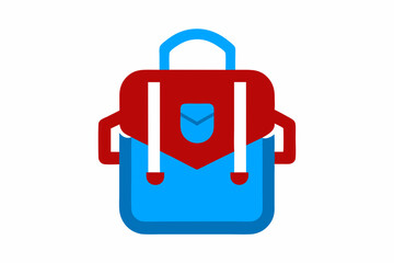 blue robot with red bag