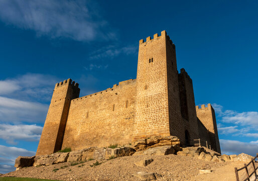 Sadaba Castle from the 13th century. Zaragoza, Aragon, Spain.