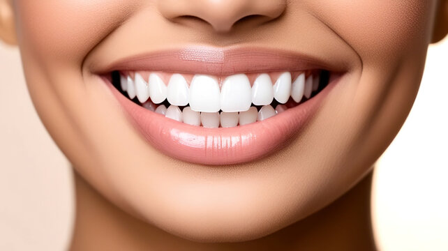 A woman with a big smile showing her teeth