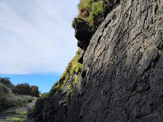 Cliffs and rocks in Ireland, vivid Irish landscape background