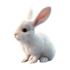 Obraz premium Adorable White Rabbit for Playful Animal Art