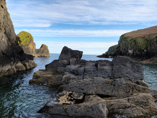 Cliffs and rocks in Ireland, vivid Irish landscape background