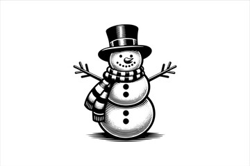 Snowman vector illustration. Snowman Icon Vector Illustration. Snowman Silhouette Vector Illustration.