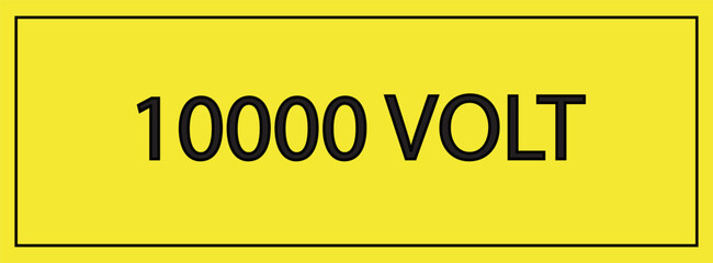  Volt Label Symbol Sign, Vector Illustration, Isolated On Yellow Background Label