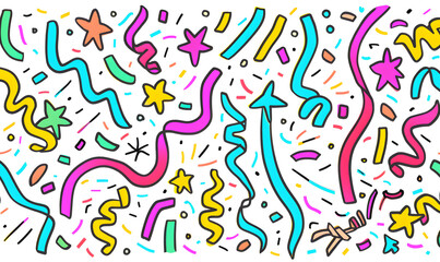 New Year and Christmas card, graphic advertising backgrounds in a doodle 2D illustrator style