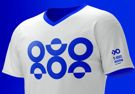 Close View of Short Sleeve T-Shirt Mockup