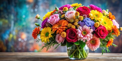 Beautiful bouquet of colorful flowers , floral, arrangement, vibrant, nature, flora, bloom, blossoms, celebration, gift