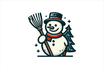 Snowman vector illustration. Snowman Icon Vector Illustration. Snowman Silhouette Vector Illustration.