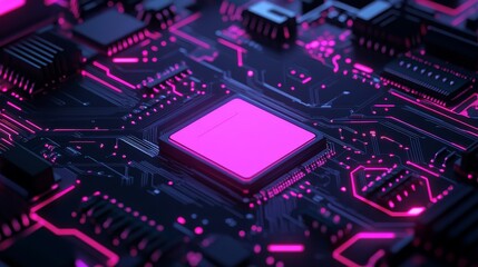 Obraz premium Technology wallpaper with glowing circuits and tech background in the future