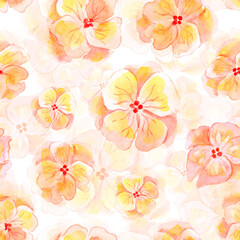 Watercolor flower seamless pattern. Soft pastel colors for beauty products or other.