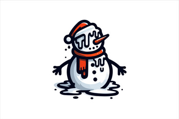 Snowman vector illustration. Snowman Icon Vector Illustration. Snowman Silhouette Vector Illustration.
