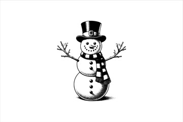 Snowman vector illustration. Snowman Icon Vector Illustration. Snowman Silhouette Vector Illustration.