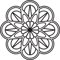 Vector Mandala Design For Coloring Page.