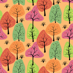 Autumn tree pattern for your design