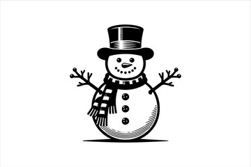 Snowman vector illustration. Snowman Icon Vector Illustration. Snowman Silhouette Vector Illustration.
