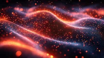 Obraz premium The abstract motion transformation background with flickering lights and a plexus pattern highlights future innovation and digital communication.
