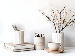 Soothing Sensory Stationery Tools on a Minimalist White Background