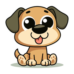 cute dog cartoon character pet animal vector illustration template design