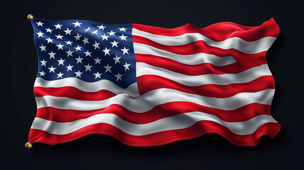Fototapeta premium A waving American flag showcasing its red, white, and blue colors, symbolizing patriotism and national pride.