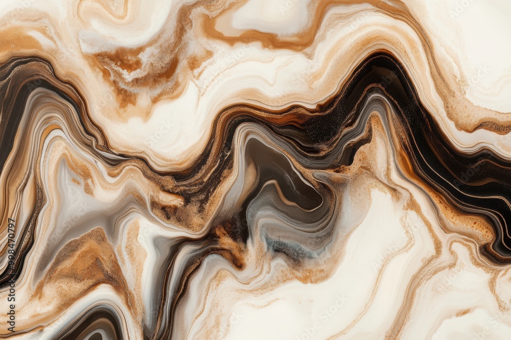 Poster the rich hues of coffee and cream create a mesmerizing marbled pattern, blending seamlessly in rich 