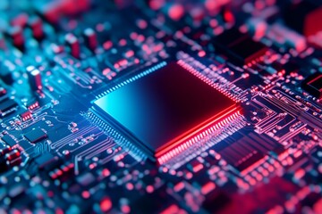 Fototapeta premium Background in electronics hardware printed circuit boards and data technology.